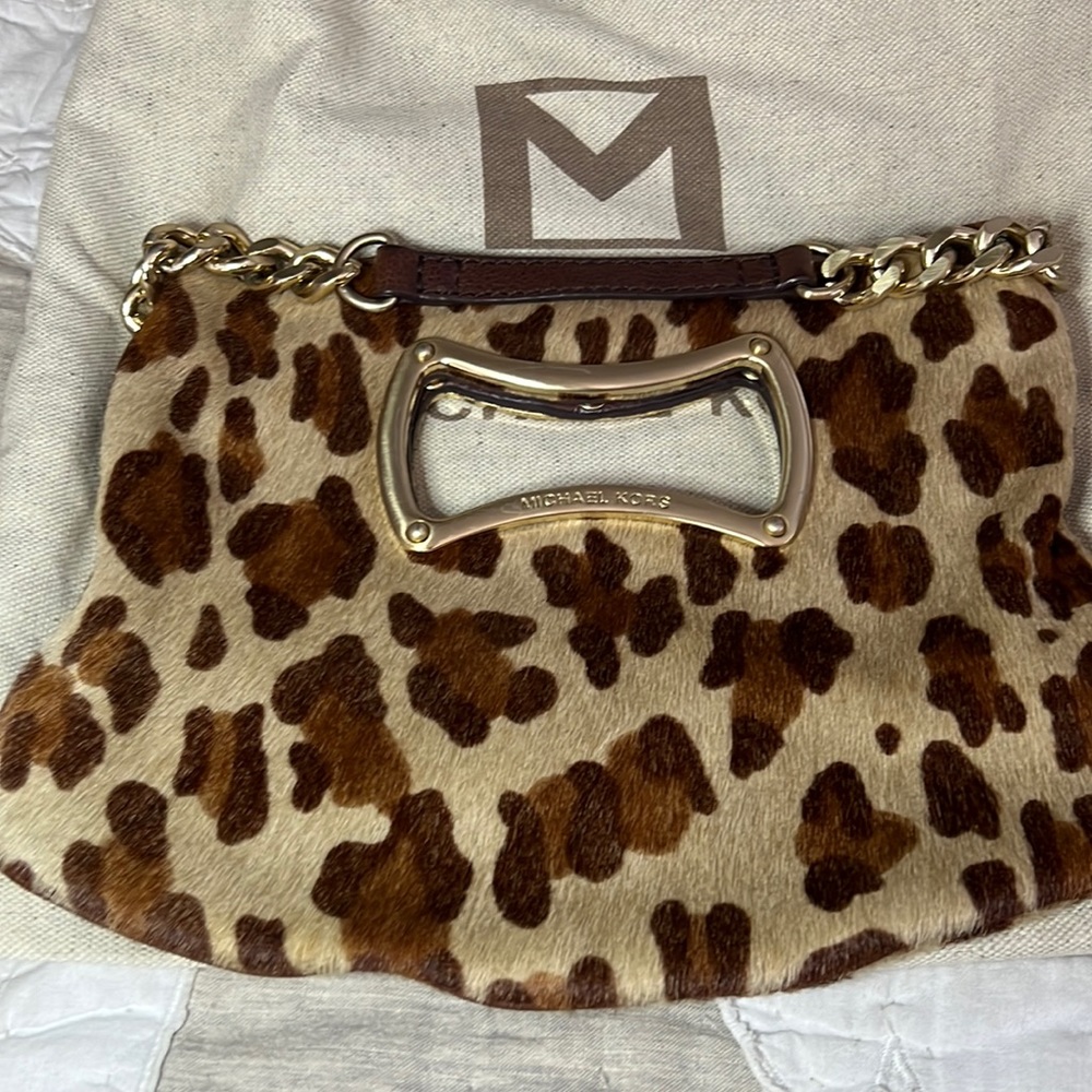 Michael Kors Leopard print clutch